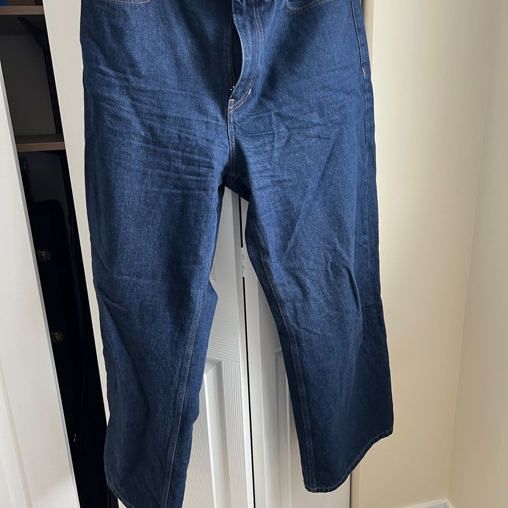 Banana Republic High Rise Rigid Wide Leg Jeans Women’s 34 Dark Wash 100% Cotton